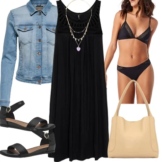 Old Money Outfit sa Crna Haljina Veći Broj/Tunika Only "Outfit za ljeto"Look: Rap, Poslovni, Gotički, Old Money, Boho, Elegantan, Preodjeven, Hippie, 20-ih godina, Empire