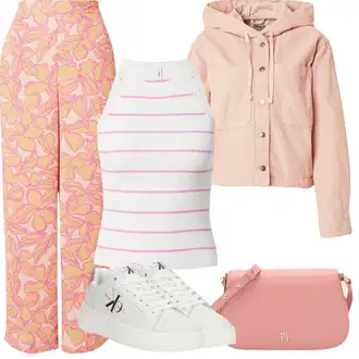 Outfit sa Zeleno/Bijela/Crvena/Tamnozelena Tenisica s platformom/Ljetna Tenisica/Tanka Tenisica/Niska Tenisica/Kožna Tenisica Calvin Klein Jeans "Outfit za odmor"