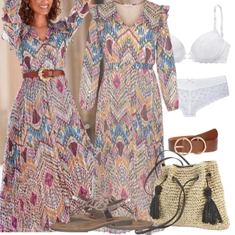 Svatba Outfit s Šedá/Krémová/Bílá/Růžová Brazilské Kalhotky/Spodní Kalhotky/Tanga/Kalhotky/Klasické Kalhotky Lascana "Outfit na léto"Look: Bar, Koncert, Festival, Den matek, Oktoberfest, Předsvatební, Zvláštní příležitosti, Svatba