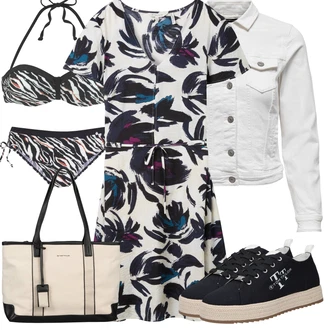 Outfit s Vícebarevný/Červená/Hnědá/Bílá/Růžová Bikiny - Spodní Díl/Balconette-bikini/Bikinys S Šortkami/Provázkové bikini/Bikinový kraťas/Spodní díl bikin/Bikiny hotpant/Bikiny s volánky S.Oliver "Outfit na léto"