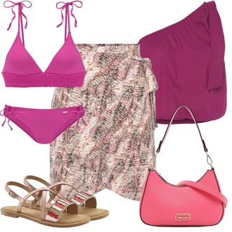Outfit s Růžová Bikiny s volánky/Tankin Push-up/Bikin/Kožené bundy pro muže/Push-up bikini/Bikinové plavky s vycpávkami/Trojúhelníkové Bikiny/Provázkové bikini Buffalo "Outfit na léto"