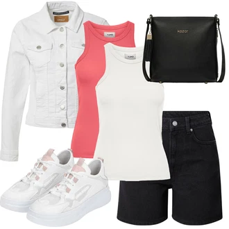 Nevěsta Outfit s Šedá/Krémová/Bílá Vintage Bund/Krátký Bund/Krátký Bund/Letní Bund/Džínové Bund/Krátké Džínové Bundičky Only "Outfit na léto"