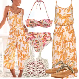 Outfit s Oranžová/Hnědá Overal se širokými nohavicemi/Hrací souprava/Letní Overall/Slavnostní Overall S.Oliver "Outfit na léto"