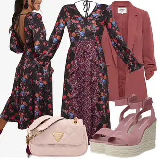 za srednje godine Outfit sa Ljubičasta/Tamnocrvena/Pink/Šareno Haljina Veći Broj/Tunika Chi Chi London "Outfit za ljeto"Look: Rap, Boja, za srednje godine, Western, Jazz, Boho, Hippie, Romantičan