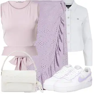 sviatočné Outfit sa Ljubičasta Asimetrična Haljina/Mulet haljina/Haljina na jedno rame/Nicky Haljina/haljina s volanima/Haljina matični ured svat/Ljetna Haljina Vila "Outfit za odmor"Look: Rap, Transparentan, Boho, sviatočné, Preodjeven, Romantičan, Prekrasan