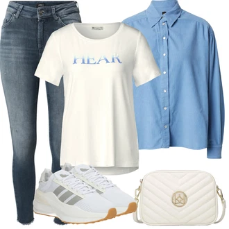 Stil Outfit sa Svjetloplava/Plava Majica/Bluza od Samta/Izvanredna Bluza/Bluza Dugih Rukava/Traper Bluza/Bluza s Podignutim Ovratnikom/Jednobojna Bluza/Bluza s gumbom Boss "Outfit za odmor"Look: Stil, klasický, Rap, Unisex, Radna odjeća, Prevelik, Za Kuću, Preppy, Ured, Sveučilišna