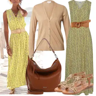 Outfity pro léto Rockový s Hnědá/Oranžová Taška Přes Rameno/Brašna/Taška/Sportovní Taška Přes Rameno Tamaris "Outfit na léto"Look: Vintage, Elegantní, Italský, Nadrozměrné, Retro, Boho, Šik, Klasické, Western, Rockový