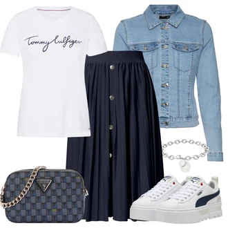 Léto Outfit s Světle modrá/Modrá Džínové Bund/Krátké Džínové Bundičky VERO MODA "Outfit na Léto"