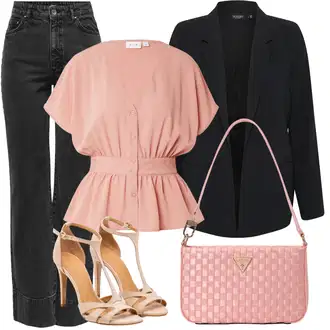 Outfit sa Crna/Tamnosiva/Kaki/Siva Traperice Široke Nogavice/Zimska jakna/Trapez Traperice/Muška Kožna Jakna/Traperice s Prorezom/Traperice Ravne Nogavice/Traperice Opuštenog Kroja/High Waist Traperice/Muška majica Only "Outfit za ljeto"