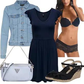 Outfit sa Crna/Pink/Tamnosiva/Siva Gaćica & tanga/Gaćice bez prepona/Brazilski Slip/Futrola za Suknju/Gaćice/Klasične Gaćice/Prozirna gaćica Lascana "Outfit za odmor"