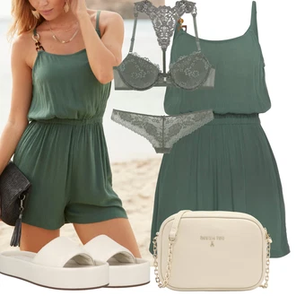 Outfit s Tyrkysový/Tmavě Zelená/Zelená Overall Hrací souprava Lascana "Outfit na léto"