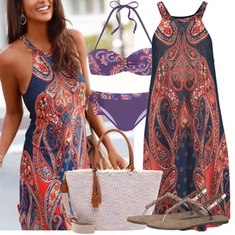 Outfit s Fialová/Lilové barvy Plavky bandeau/Tankiny bandeau/Vintage Bikiny/Balconette-Bikini/Bikinové plavky s vycpávkami/Bandeau Bikin/Bikin VIVANCE "Outfit na léto"