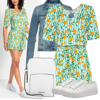 Outfit s Oranžová/Zelená/Barva pleti/Žlutá Overall Hrací souprava Buffalo "Outfit na léto"