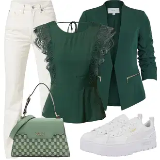 Premium Outfit sa Krem/Kaki/Bež/Bijela Hlače Hlača od Kepera/Samt Hlače/Hlače s Prorezom/Ravna Hlača/Hlače Visokog Struka/Boyfriend Hlače weekday "Outfit za odmor"Look: Boja, cool, Premium, klasický, Rap, Stil, 90-ich, Običan