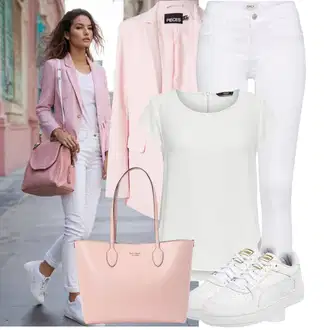 Moderní Outfit s Bílá/Hnědá/Černá Džín s Širokou Nohavicí/Dámské Džíny s Délkou 7/8/Zvonové Džíny/Zkrácené Džíny/Formální Košile/Džíny Culottes/Plisované Džíny Only "Módní outfit pro volný čas"Look: Styl, Cool, Francouzské, Italský, Námořní, Moderní, Mom, Krásný, Španělské, Western, Old Money, 70tá léta