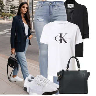 Outfit sa Crna/Tamnozelena Maska/Opasak s Torbicom/Collier About You "Lijepi outfit za slobodno vrijeme"