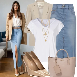 Atraktivní outfity Úzký s Modrá/Tmavě modrá/Světle modrá Džínová Sukně/Džínová vintage sukně Only "Trendy Sexy Vzhled"