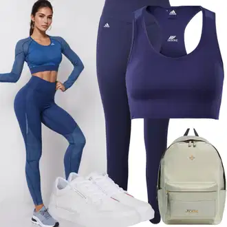 outfit mit Modra/Temno modra Visoka podpora/Ženski športni korzetni modrček/Steznik/Korzet/Relief modrček/High-neck nedrček Calvin Klein underwear "Udoben Športni Videz"