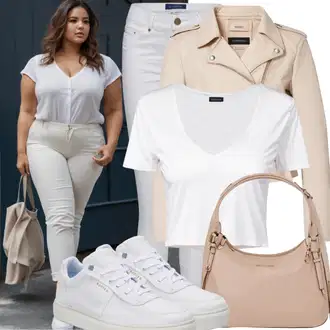 Outfit sa Bež/Smeđa Kožna Jakna/Vintage Jakna/Bajkerska Jakna/Jakna od Umjetne Kože/Motociklistička jakna/Kratka Jakna/Jakna s Patentnim Zatvaračem sa strane/Crop Jakna/Vintage Kožna Jakna Only "Udobna Velika Veličina Moda"