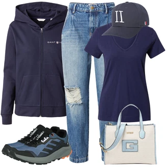 Poletje outfit mit Svetlo modra/Modra Dad Kavbojka/Girlfriend Kavbojke/Kavbojke z Luknjo/Baggy Kavbojke/Mom Jean/Usnjene jakne/Boyfriend Kavbojke Only "Vsakodnevni Outfit"