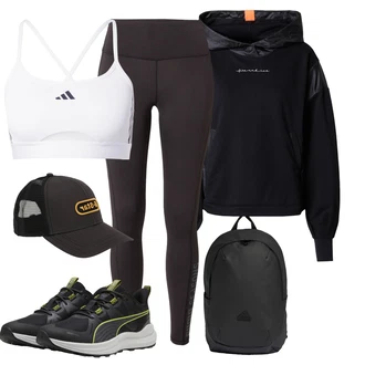 outfit mit Khaki/Rjava/Siva/Temno siva Pajkice za Jogo/Pajkice z Visokim Pasom/Pajkice z Razporkom/Hlača za Tek/Kolesarska Hlača/Podložena Pajkica/Športne hlače/Gym Pajkice/Športna Pajkica/Funkcionalne Hlače Puma "Vsakodnevni Outfit"