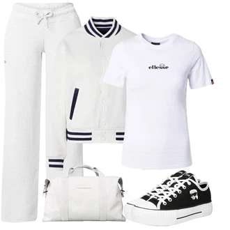 outfit mit Črna/Bela Platnena Superga/Plato-Sneaker/Superge Nizka/Teddy Superga/Superge Luknjasta karl lagerfeld "Vsakodnevni Outfit"
