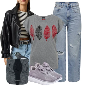 50. leta outfit mit Svetlo modra/Modra Vintage Kavbojke/Mom Jean/Dad Kavbojka/Girlfriend Kavbojke/Boyfriend Kavbojke/Kavbojke z Razporkom/Kavbojke z Luknjo/Formalna Srajca/Široke Kavbojke Only "Vsakodnevni Outfit"Look: Boyfriend, 50. leta, Klasična, Boho, Vintage, Egirl, Grunž, Boemski, Estetski