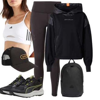 outfit mit Khaki/Rjava/Siva/Temno siva Pajkice za Jogo/Pajkice z Visokim Pasom/Pajkice z Razporkom/Hlača za Tek/Kolesarska Hlača/Podložena Pajkica/Športne hlače/Gym Pajkice/Športna Pajkica/Funkcionalne Hlače Puma "Vsakodnevni Outfit"