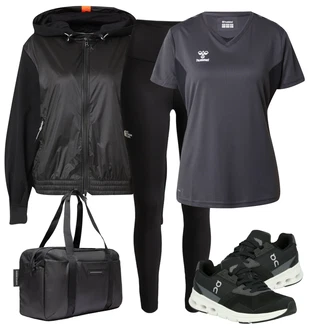 Badminton outfit mit Siva/Temno siva Majica za trening/Funkcijska Majica Hummel "Vsakodnevni Outfit"Look: Badminton, Odbojka