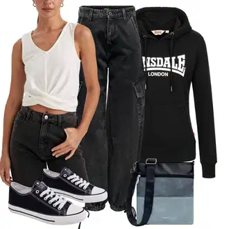 outfit mit Rdeča/Črna/Roza Športna Jakna Lonsdale "Vsakodnevni Outfit"