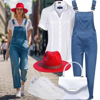 Denim outfits mit Črna/Bela/Rjava Billfold/Torbica za mobilni telefon/Mini torbica/Torbica za okrog pasu United Colors of Benetton, Črna/Rdeča Pokrivalo/Snapback kapa Polo Ralph Lauren "90-ih let izgled z klobukom"