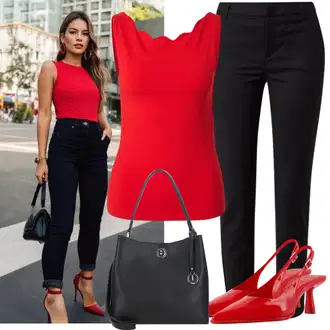 Outfit sa Crna/Tamnosiva/Siva/Bež/Smeđa Sportski dodatak/Novčanik/Privjesak/Maska/Privjesak/Privjesak Za Ključeve L.CREDI "Moderni ljetni outfit"