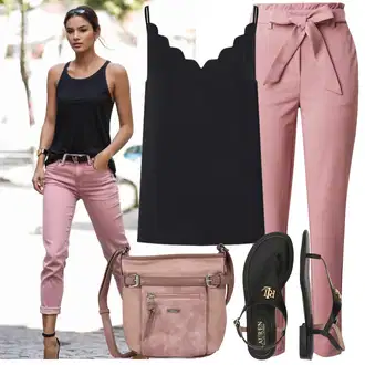 Outfity pro léto Rockový s Černá/Šedá/Zlatý/Hnědá Páskový Sandál/Vintage sandál/Sandály na hřídeli/Římská sandála/Sandál S T Páskem Polo Ralph Lauren "Lehký Outfit"Look: Cool, Elegantní, Princezny, Punk, Rad, Rockový, Rock 'n' Roll