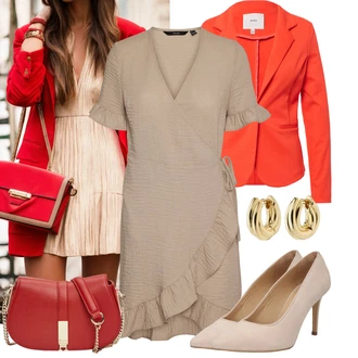 Dlouhé Outfit s Červená/Oranžová Teplákový blejzr/Bavlněný Sako/Krátké Sako/Boyfriend Sako/Elegantní Sako/Kožená Pánská Bund/Neformální Sako/Kožená bunda/Pletený Sako/Kožená bunda pro muže/Blejzrové Bund Ichi "Lehký outfit"