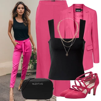 Outfity pro práci s Růžová Široká Kalhoty/Marlene Kalhoty/Kalhoty se Štěrbinou/Rozšířená Kalhoty/Kalhoty Bootcut/Palazzo Kalhoty/Mušelínové kalhoty/Culotte Kalhoty Pieces "Módní letní vzhled"