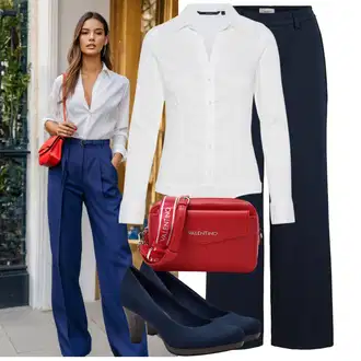 Outfity pro práci s Tmavě modrá/Modrá Široká Kalhoty/Twillová Kalhoty/Tesařská kalhoty/Marlene Kalhoty/Teplák Kožená Pánská Bund/Mušelínové kalhoty/Palazzo Kalhoty/Kalhoty se Štěrbinou Object "Módní letní vzhled"