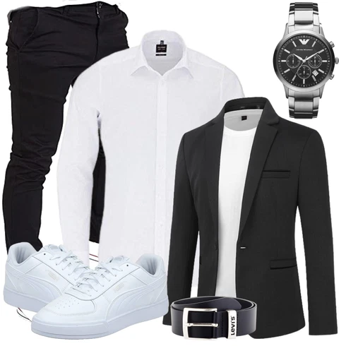 Lang Creme/Weiß Blusenoberteil/T-Shirt Langarm-Shirt/T-Shirt mit 3/4-Ärmel/Hemdoberteil/Bügelfreies Hemd/Businesshemd/Business Hemd Olymp kombinieren