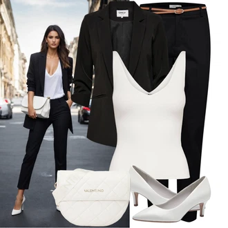 Outfity pro práci s Černá Chinos/Bengaline Kalhoty/Navlékací Kalhoty/Obleková Kalhoty/Business Kalhoty/Úzká Kalhoty B.young "Lehký outfit"