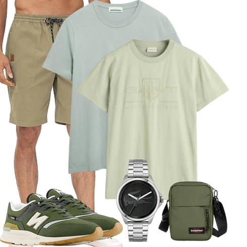 Khaki Chino Shorts/Bermuda/Cargo Short/Baggy Short/Kurze Hose/Paperbag-Shorts/Musselin Shorts/Leinen-short Huayuzh kombinieren