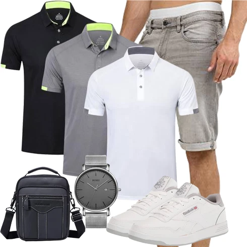 Grau/HellGrau/Beige/Khaki Hemd Jeans Short/Bermuda/Chino Shorts/Leinen-short/Kurze Hose/Musselin Shorts Indicode kombinieren