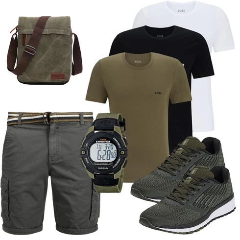 Khaki/Dunkelgrün/Dunkelgrau Hemd Cargo Short/Bermuda/Kurze Hose/Musselin Shorts/Chino Shorts b BLEND kombinieren