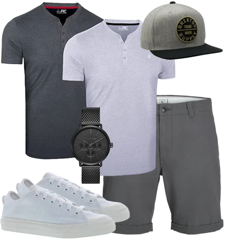 Hellgrau/Khaki/Grau/Dunkelgrau Hemd Chino Shorts/Bermuda/Kurze Hose/Musselin Shorts Jack & Jones kombinieren
