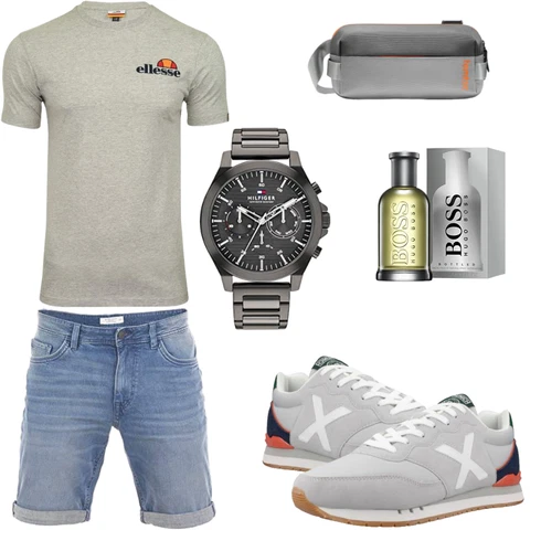 Basic Hellblau/Blau Hemd Jeans Short/Bermuda/Musselin Shorts Tom Tailor kombinieren