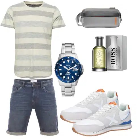 HellBlau/Blau/DunkelBlau Hemd Jeans Short/Bermuda Tom Tailor kombinieren