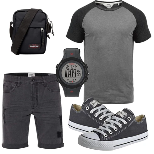 Jeans DunkelGrau/HellGrau/Grau/Schwarz Hemd Jeans Short/Bermuda/Kurze Hose/Musselin Shorts/Chino Shorts/Cargo Short !Solid kombinieren