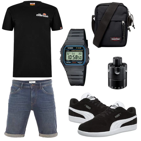 Basic Hellblau/Blau/Dunkelblau Hemd Jeans Short/Bermuda Tom Tailor kombinieren