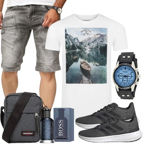 Grau/DunkelGrau/Braun/HellGrau/Khaki Hemd Jeans Short/Bermuda/Kurze Hose/Cargo Short/Baggy Short/Musselin Shorts Redbridge kombinieren