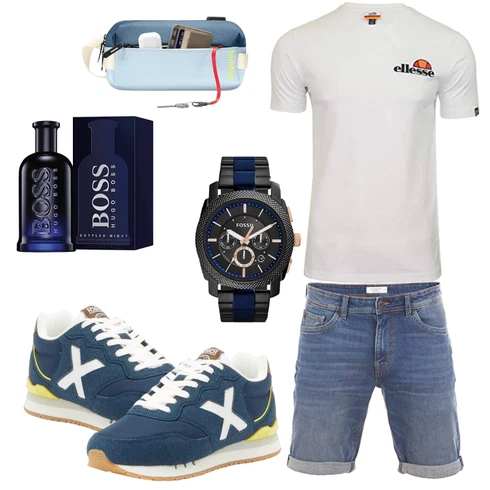 Blau/HellBlau/DunkelBlau Hemd Jeans Short/Bermuda Tom Tailor kombinieren