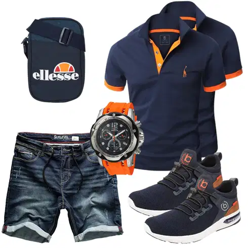 Blau/Dunkelblau/Hellblau/Lila Hemd Jeans Short/Kurze Hose Sublevel kombinieren