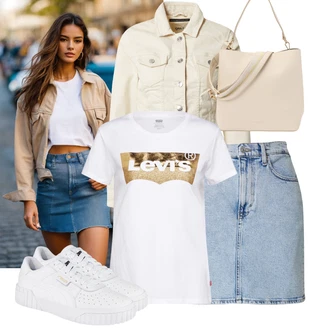 Outfit sa Krem/Bijela/Narandžasta/Bež/Kaki Gajtana Jakna/Crop Jakna/Kratka Jakna/Kratka Traper Jakna/Proljetna jakna/Ljetna jakna/Vintage Jakna/Traper Jakna Only "Lagana odjeća"